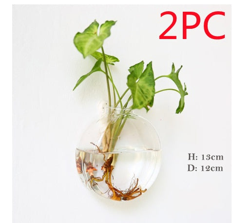 The Good Find Shop Fashion Wall Hanging Glass Flower Vase Terrarium Wall Fish Tank Aquarium Container Flower Planter Pots Home Garden Decoration