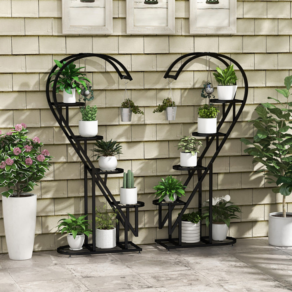 The Good Find Shop 5 Tier Metal Plant Stand With Hanging Hook For Multiple Plants