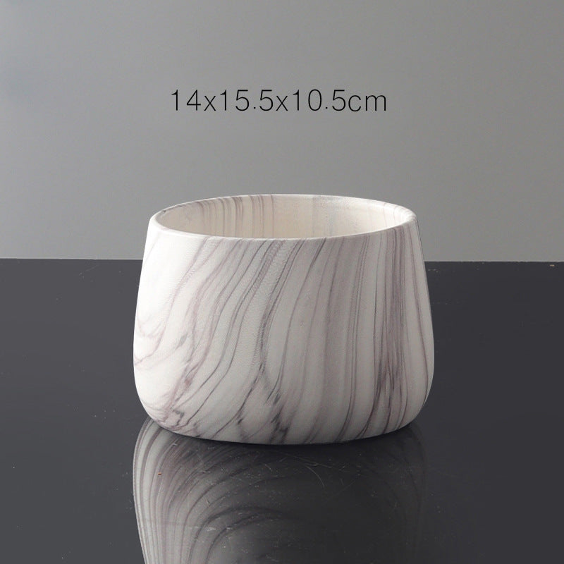 The Good Find Plants Flower Pot Ceramic Set Marble Pattern Creative Personality European Green Plants