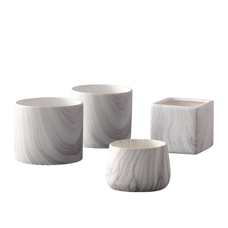 The Good Find Plants Flower Pot Ceramic Set Marble Pattern Creative Personality European Green Plants