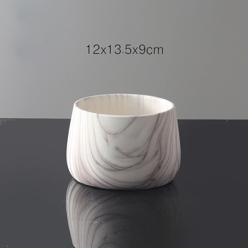 The Good Find Plants Flower Pot Ceramic Set Marble Pattern Creative Personality European Green Plants