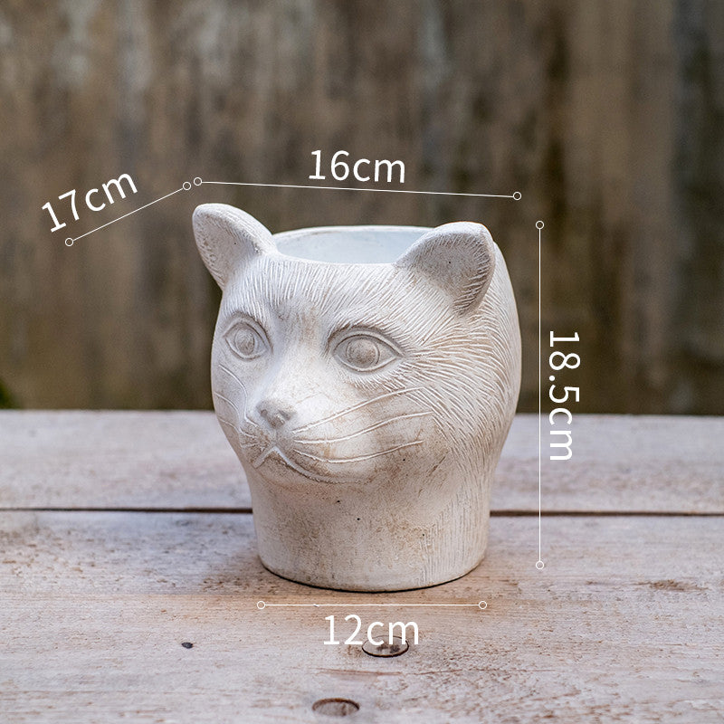 The Good Find Shop Animal Head Cartoon Flower Pot Succulent Cement Flower Balcony Garden Decoration