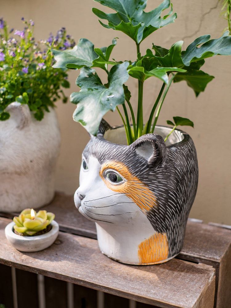 The Good Find Shop Animal Head Cartoon Flower Pot Succulent Cement Flower Balcony Garden Decoration