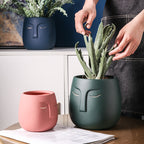 The Good Find Shop Minimalist Face Planter Pot – Modern Nordic Sculpture Design