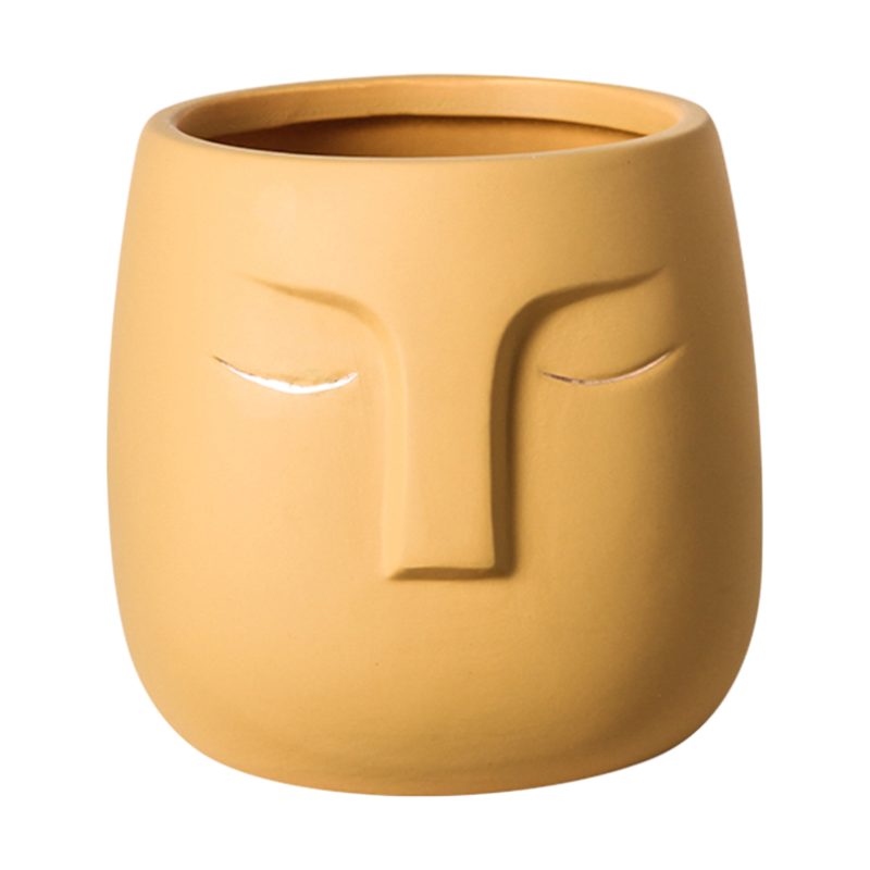 The Good Find Shop Minimalist Face Planter Pot – Modern Nordic Sculpture Design