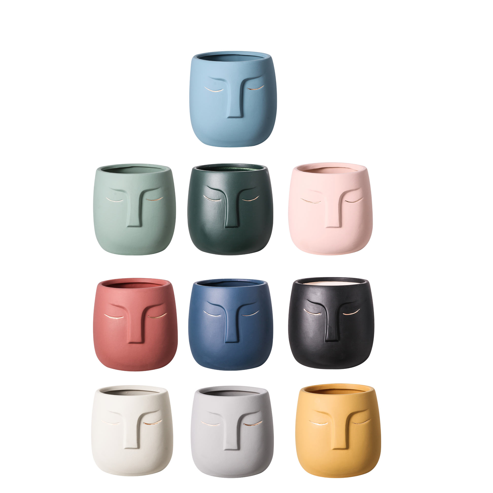 The Good Find Shop Minimalist Face Planter Pot – Modern Nordic Sculpture Design