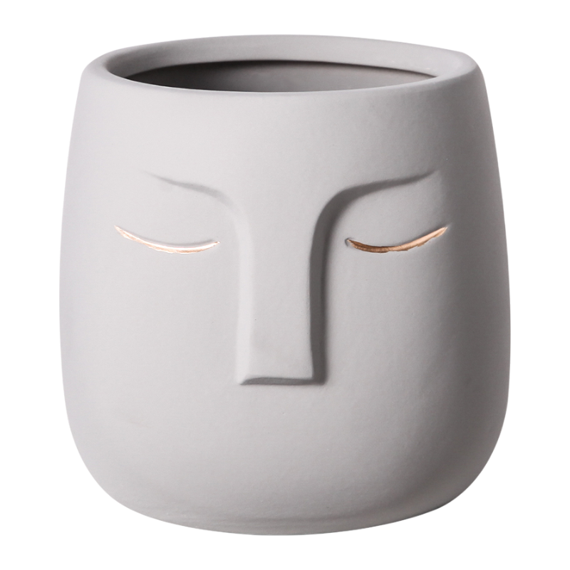 The Good Find Shop Minimalist Face Planter Pot – Modern Nordic Sculpture Design
