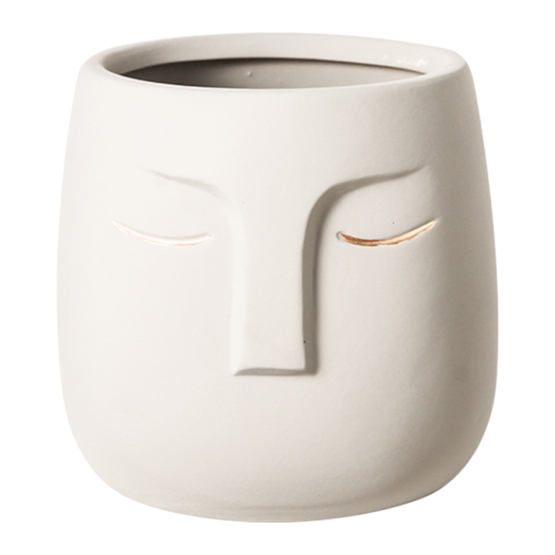 The Good Find Shop Minimalist Face Planter Pot – Modern Nordic Sculpture Design