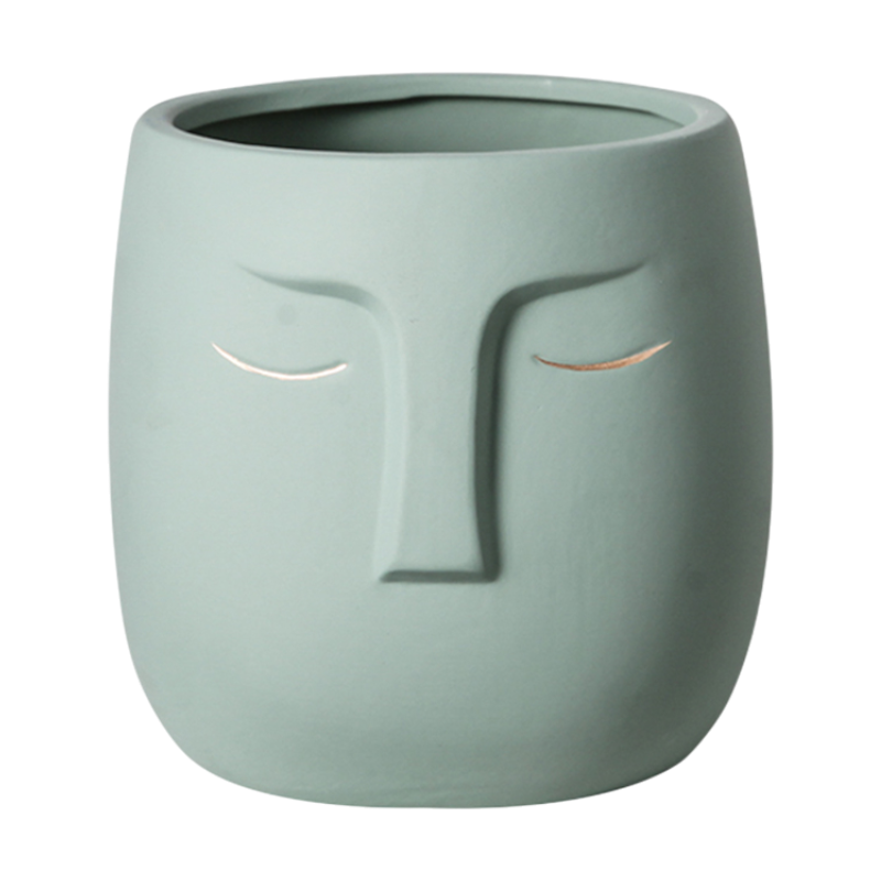 The Good Find Shop Minimalist Face Planter Pot – Modern Nordic Sculpture Design