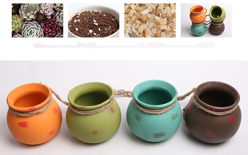 The Good Find Shop Hanging Wall Hanging Pots, Baskets, Hemp Rope, Succulents, Lazy Pots, Ceramics