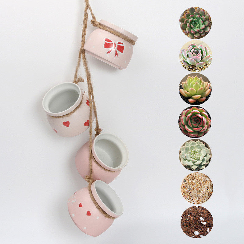 The Good Find Shop Hanging Wall Hanging Pots, Baskets, Hemp Rope, Succulents, Lazy Pots, Ceramics