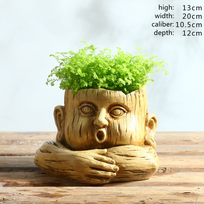 The Good Find Shop Nordic Humanoid Flower Pots – Creative Funny Expression Planters