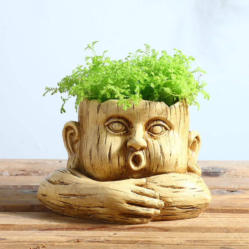 The Good Find Shop Nordic Humanoid Flower Pots – Creative Funny Expression Planters
