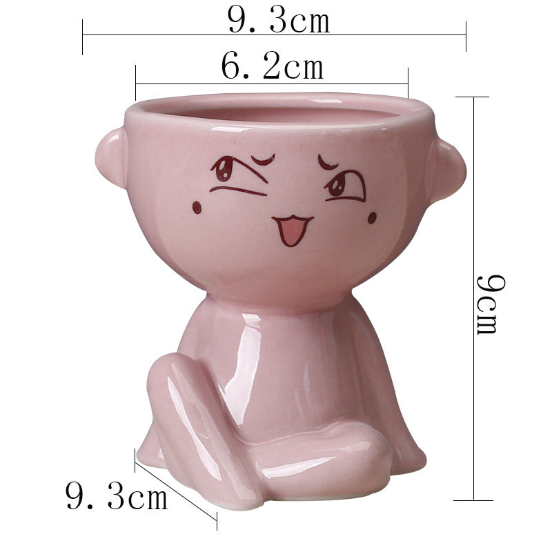 The Good Find Shop Home Furnishing Human Body Succulent Flower Pot Ceramic