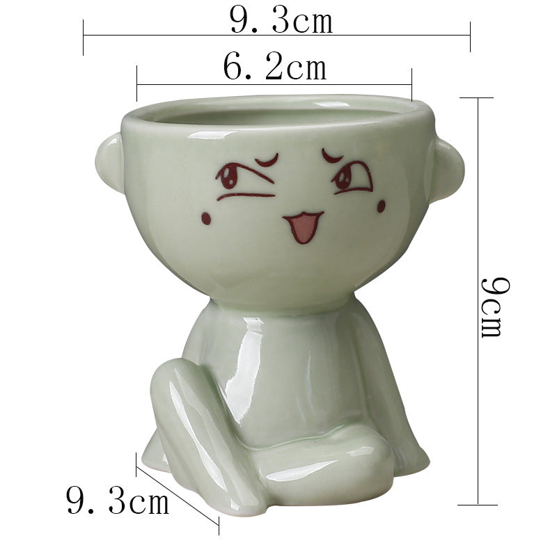 The Good Find Shop Home Furnishing Human Body Succulent Flower Pot Ceramic
