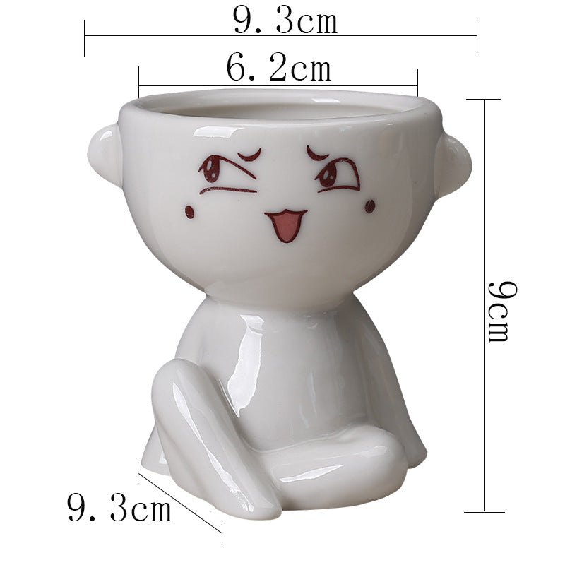 The Good Find Shop Home Furnishing Human Body Succulent Flower Pot Ceramic