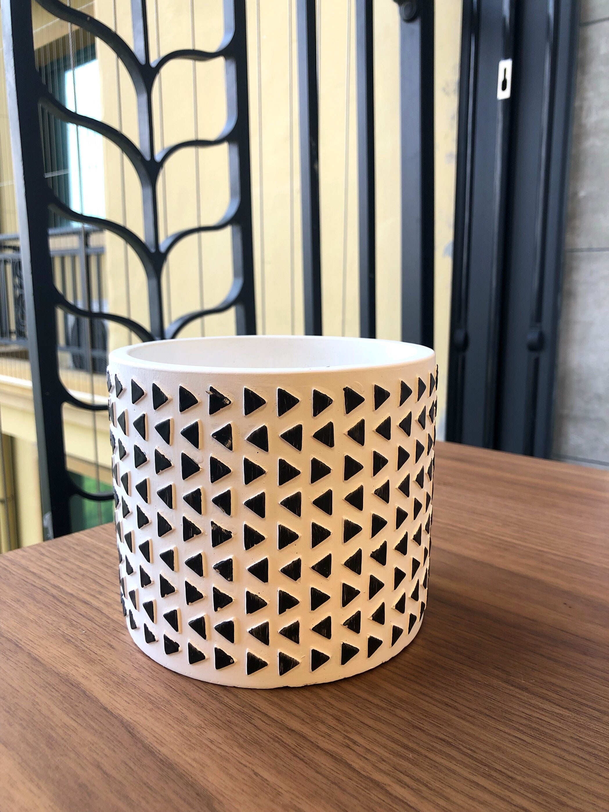 The Good Find Shop Nordic minimalist relief carved cement flower pot