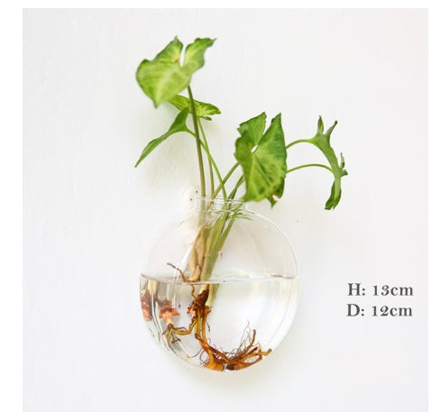 The Good Find Shop Fashion Wall Hanging Glass Flower Vase Terrarium Wall Fish Tank Aquarium Container Flower Planter Pots Home Garden Decoration