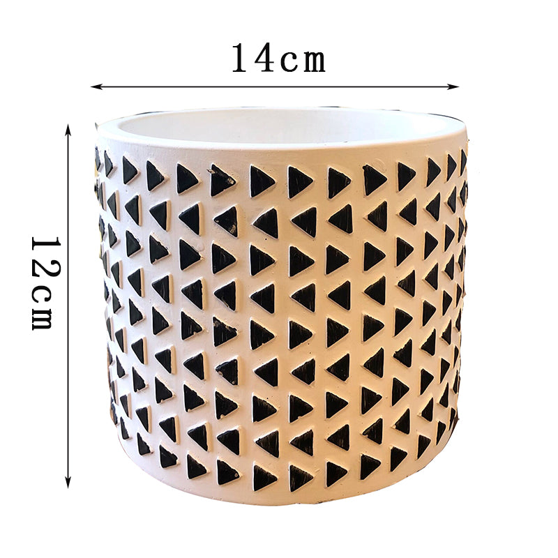 The Good Find Shop Nordic minimalist relief carved cement flower pot