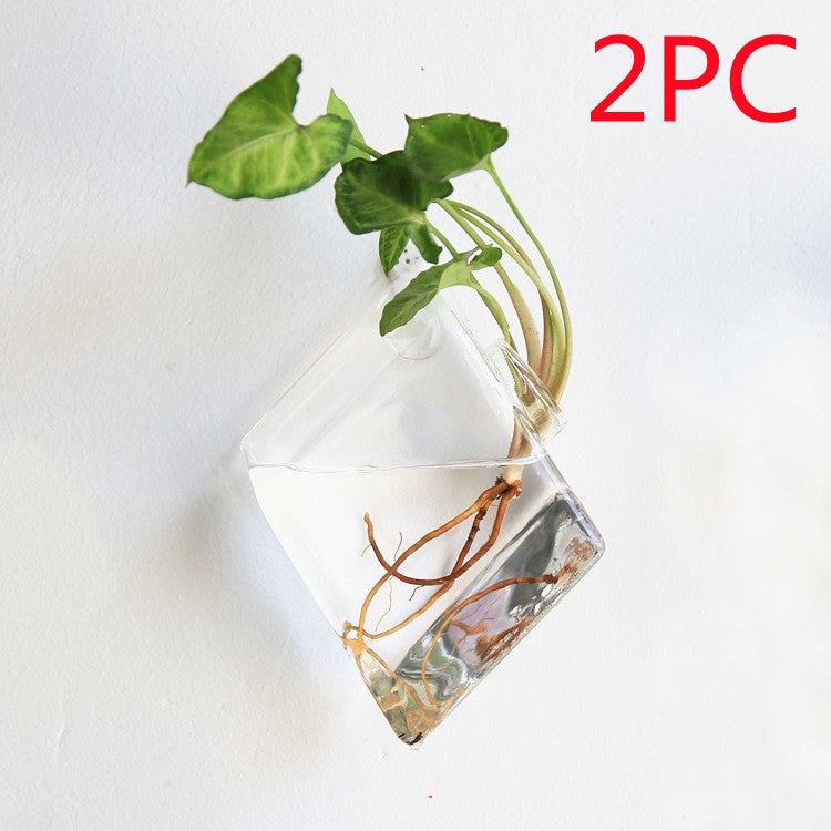 The Good Find Shop Fashion Wall Hanging Glass Flower Vase Terrarium Wall Fish Tank Aquarium Container Flower Planter Pots Home Garden Decoration