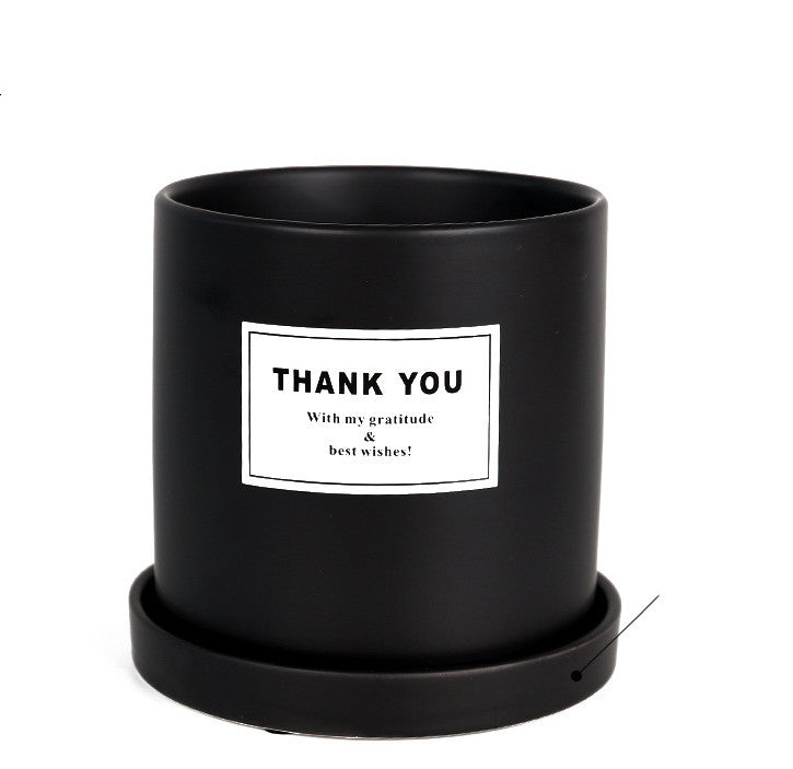 The Good Find Shop Indoor ceramic flower pot with tray