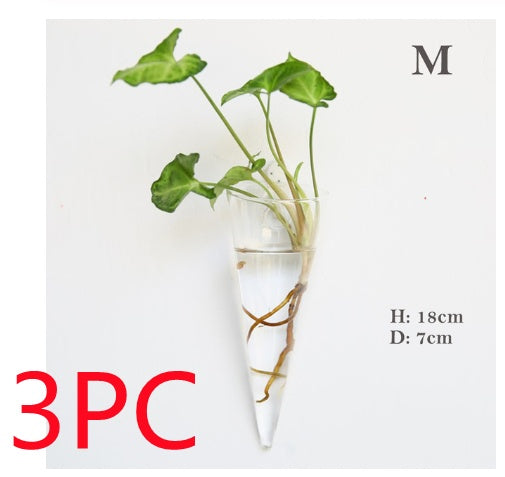 The Good Find Shop Fashion Wall Hanging Glass Flower Vase Terrarium Wall Fish Tank Aquarium Container Flower Planter Pots Home Garden Decoration