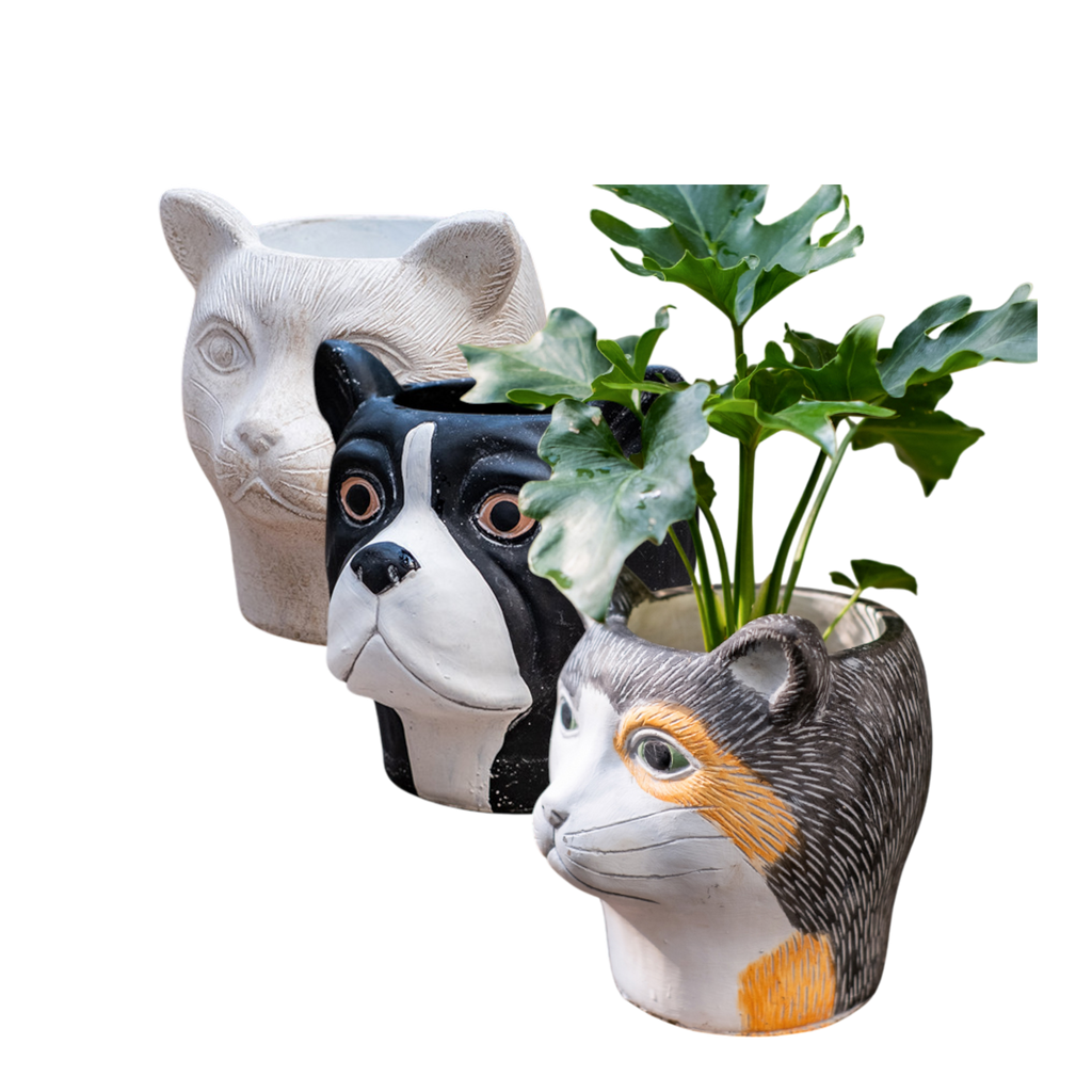 The Good Find Shop Animal Head Cartoon Flower Pot Succulent Cement Flower Balcony Garden Decoration
