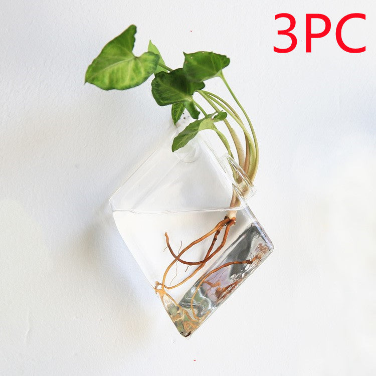 The Good Find Shop Fashion Wall Hanging Glass Flower Vase Terrarium Wall Fish Tank Aquarium Container Flower Planter Pots Home Garden Decoration